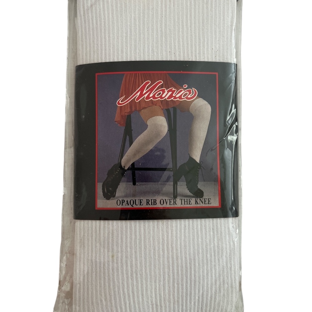Maria Opaque White Ribbed Over the Knee Socks